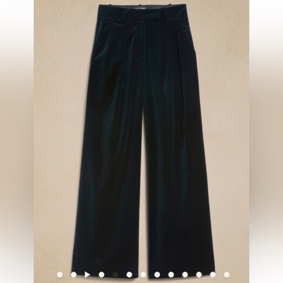 NWT Velvet Boho Hunter Green Veluro Relaxed Pant Banana Republic Sz 0P - Picture 3 of 5